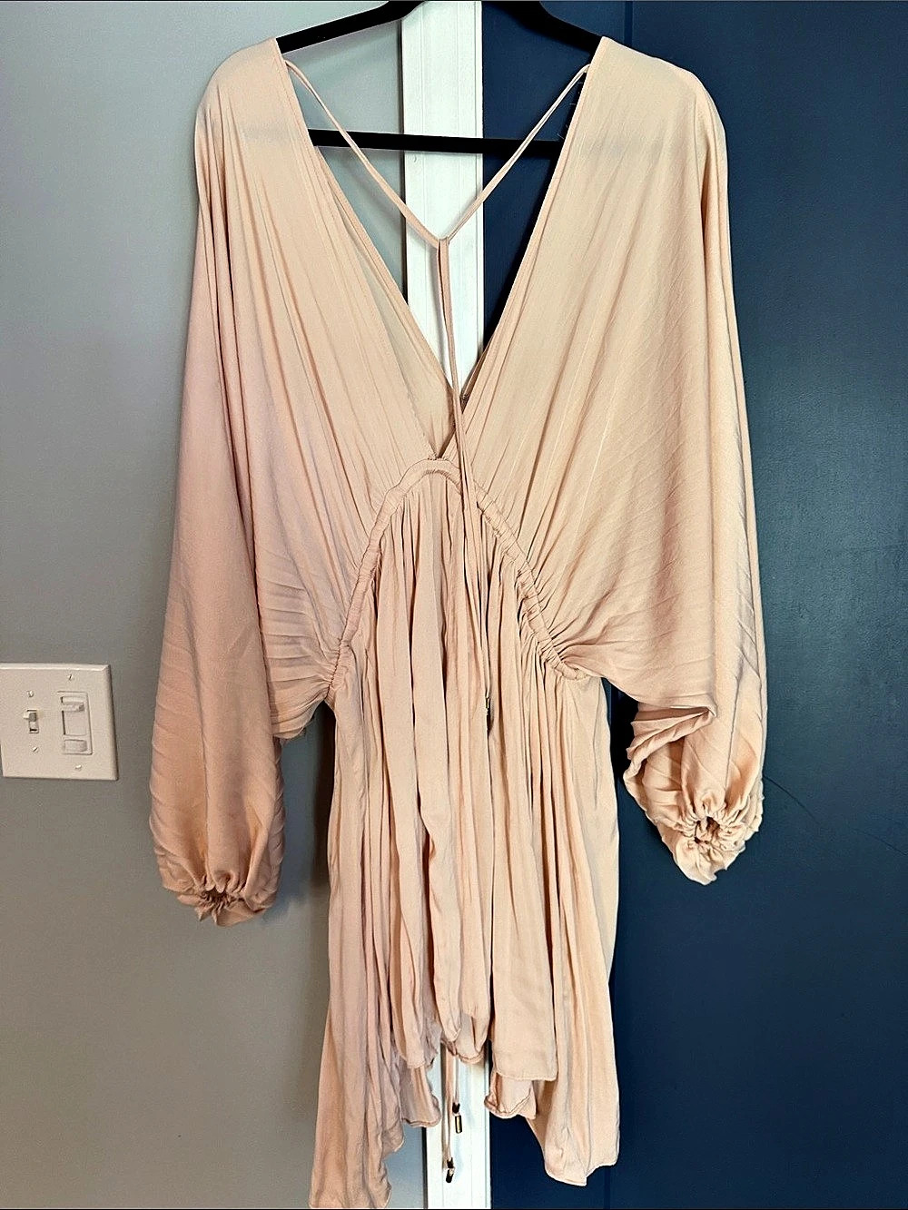 Free People Arzel Mini Dress Pink Long Sleeve